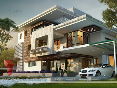 3D Bungalow Design Rendering | Contemporary Bungalow Design | Modern ...